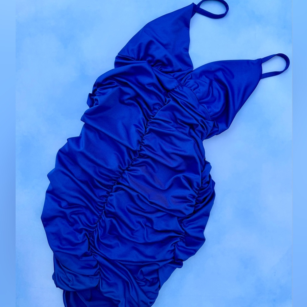 Blue Ruched Dress